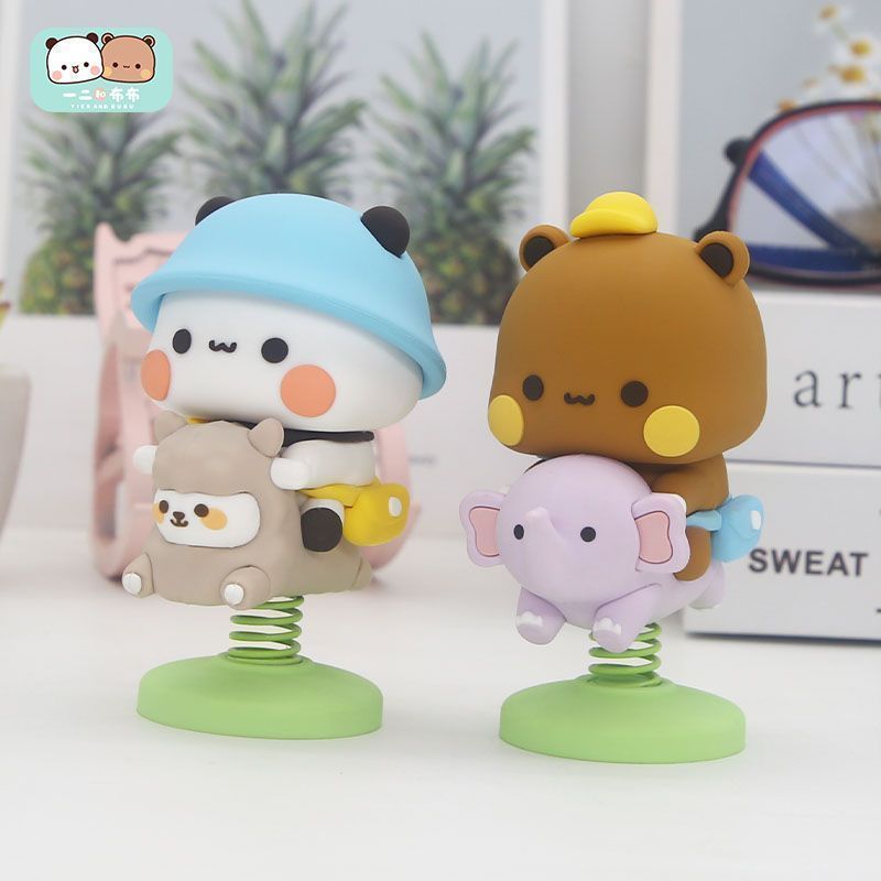 Car Accessories To Buy - Yier Bubu スプリングスイングフィギュア かわいい漫画の揺れる馬のオーナメント 車内装飾 デスクトップデコレーション
