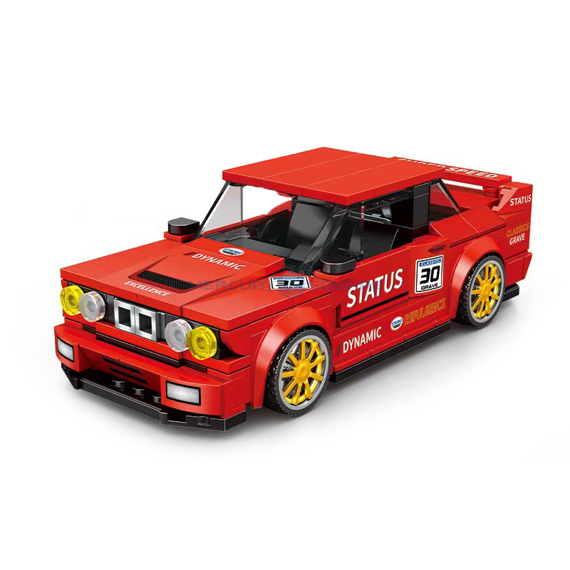 Car Accessories Gift Ideas - レッド E30 レーシング車両モデルビルディングブロック MOC JD066 高速輸送速度車レンガアイデアコレクションおもちゃキットギフト子供