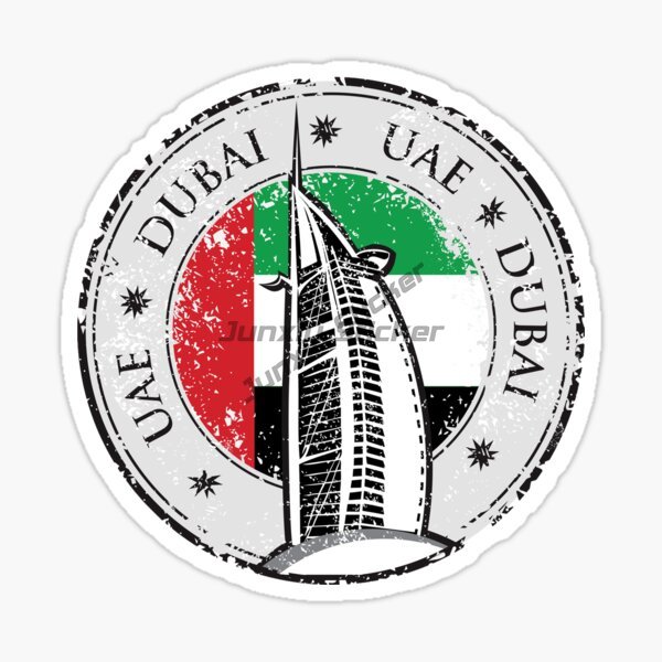 Car Accessories Dubai - UAE ドバイ円形国旗エンブレムとバッジオートバイ車の窓デカール PVC カーアクセサリービニール自己粘着デカール