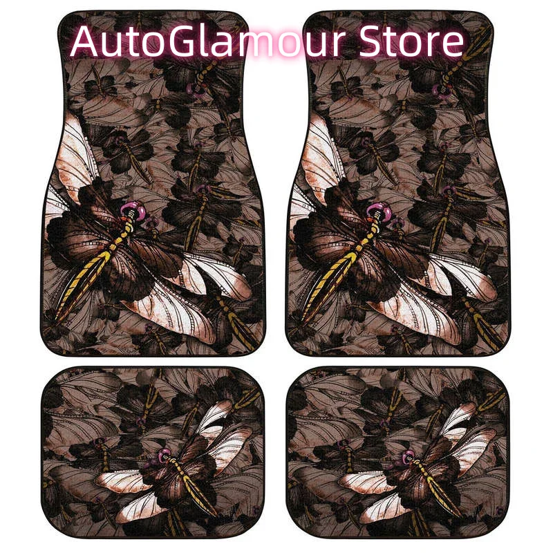 Car Accessories Gift Ideas - ブラウン ドラゴンフライ 車のフロアマット カスタム カー アクセサリー