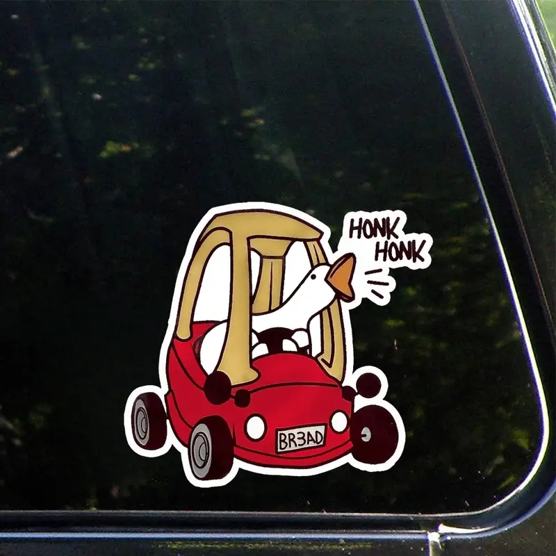 Car Accessories Gift Ideas - ユーモラスなホンクグースビニールステッカー,用途の広い装飾,耐久性,耐水性,完璧な誕生日プレゼント,車やガジェットのアイデア,恋人