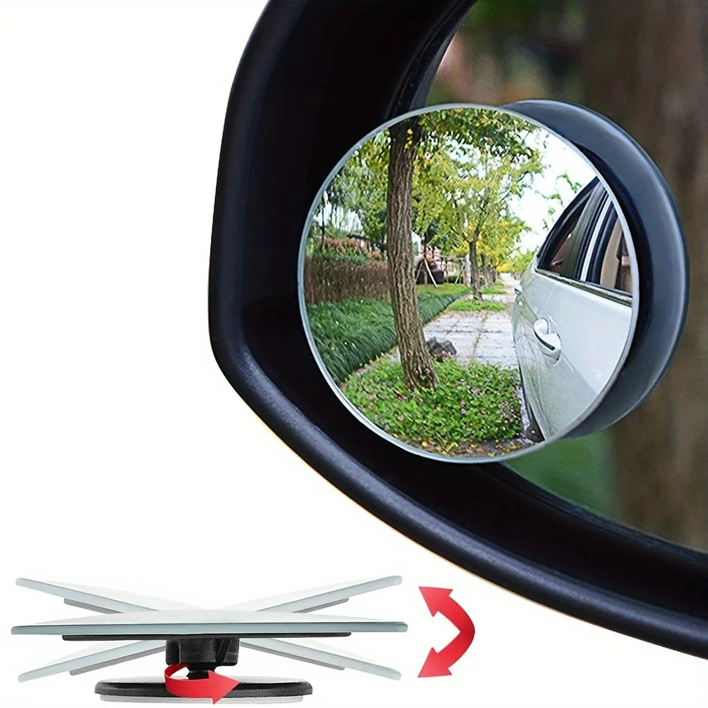 Car Blind Spot Mirror - 2個セット 車用バックミラー 丸型ミラー 反射式 死角調整可能 360度