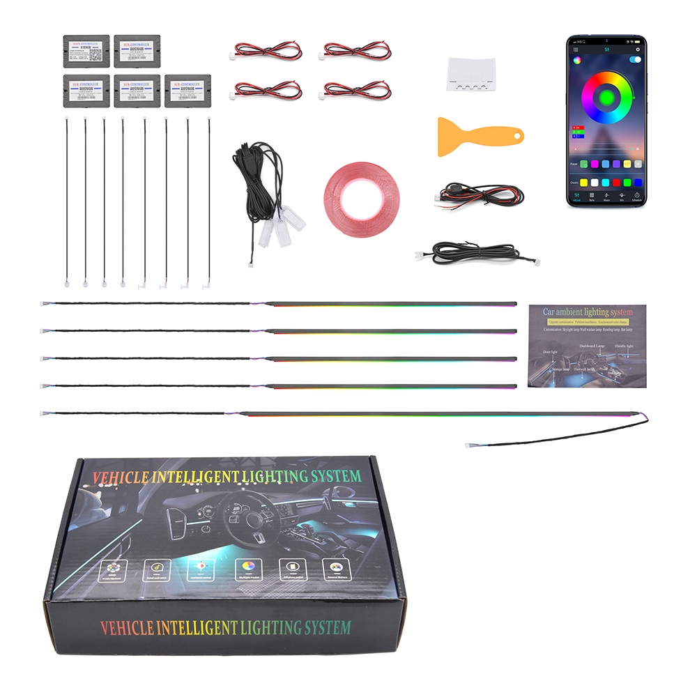 Led Interior Ambient Light - 人気商品 車用アンビエントライトキット 18 in 1 インテリアLEDカーライト