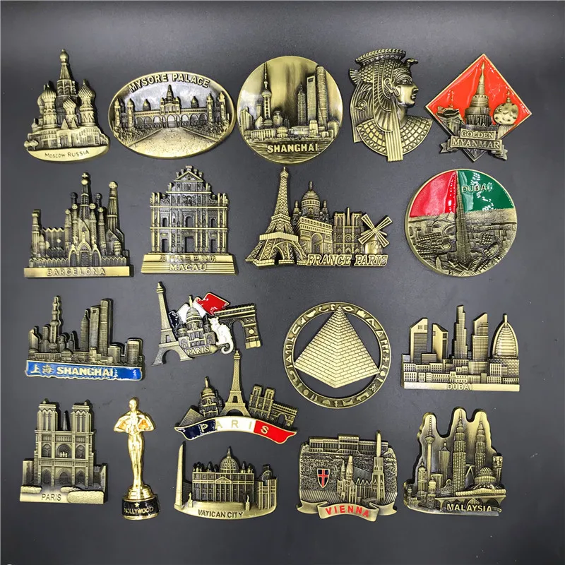 Car Accessories Dubai - 3dメタルステッカー,かわいいマグネット,冷蔵庫用,フランス,パリ,バルセロナ,ハリウッド,ウィーン,モスクワ,ロシア,エジプト,バチカン,ドバイ,マカオ