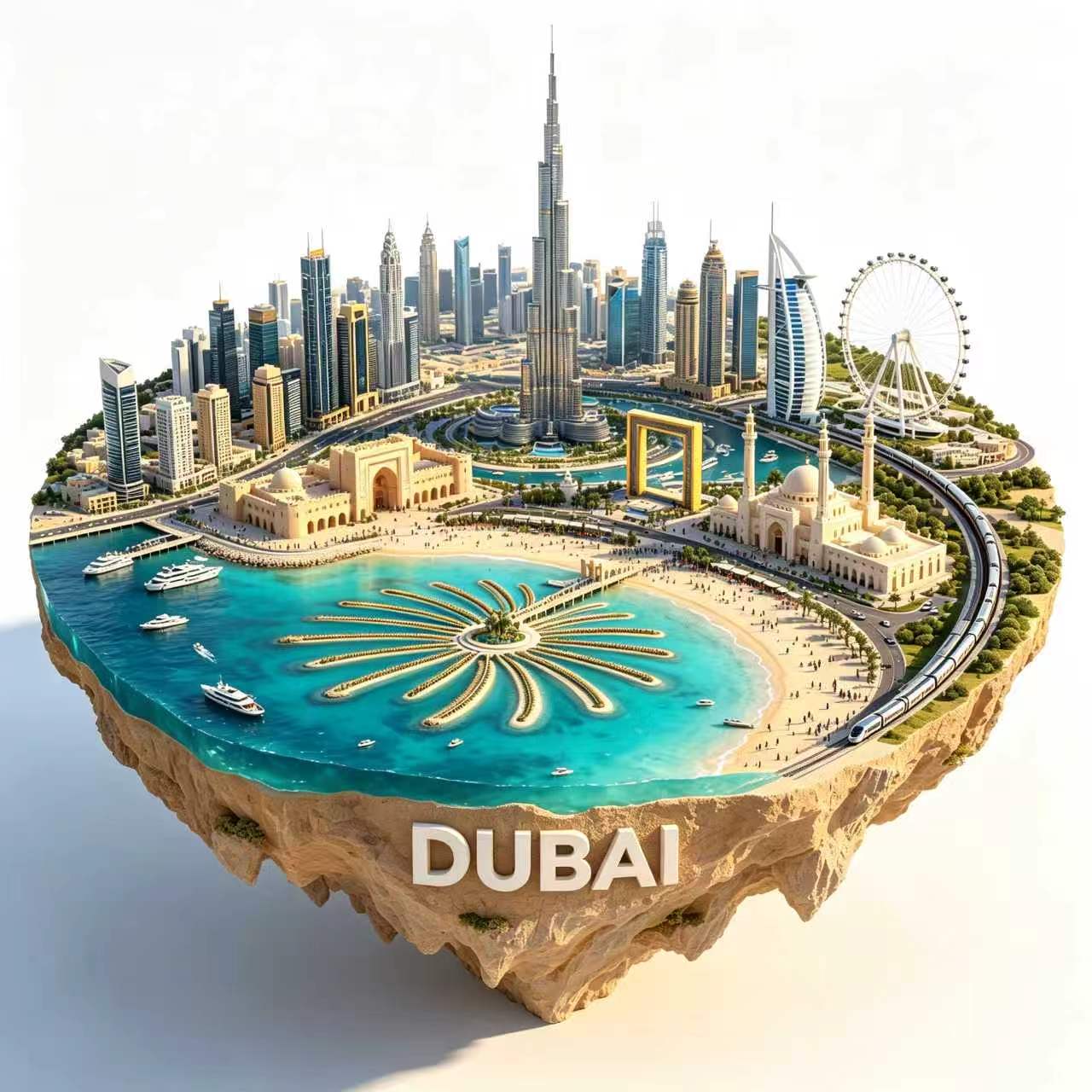 Car Accessories Dubai - ドバイ冷蔵庫マグネット金属合金素材ブルジュ・ハリファタワーブルジュ・アル・アラブ冷蔵庫ステッカー結婚祝い家の装飾