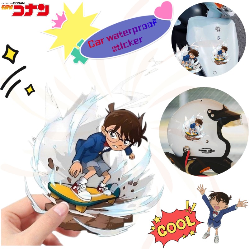 Car Accessories Toy - 名探偵コナン漫画スケートボードステッカー、防水デカール、車、バイク、電気自動車、ケース、荷物の装飾用