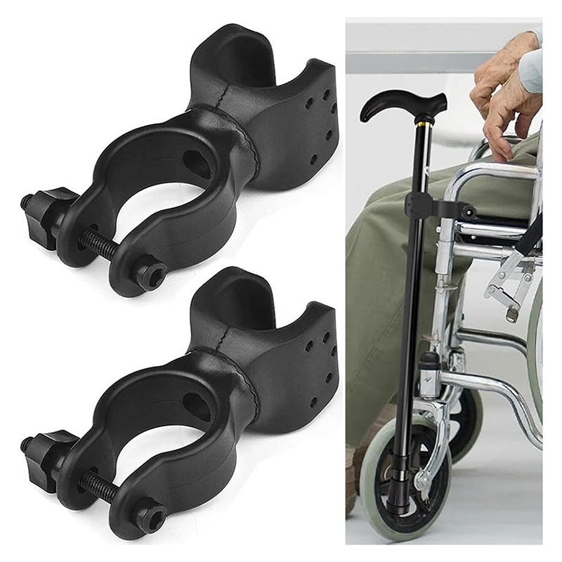 Car Accessories For Elderly - 電動手動車椅子用松葉杖クリップホルダー、高齢者通勤用車アクセサリー、角度調整可能ゴム製、個人健康管理用