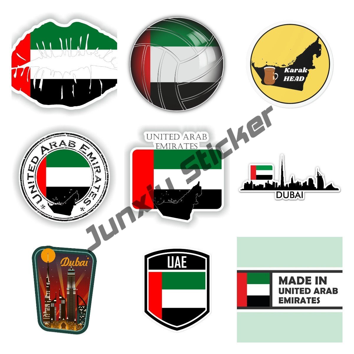 Car Accessories Dubai - パターン化されたオートバイの旗,車内のバンパーステッカー,エンボス加工,ドバイのスタンプ,旅行サーフボードの装飾
