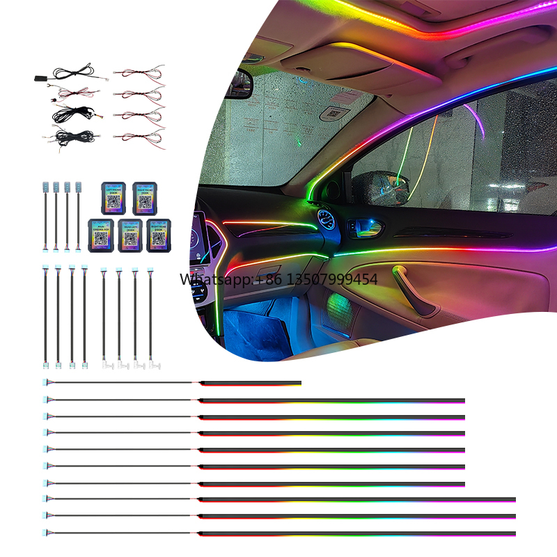 Led Interior Ambient Light - OEM工場カスタムカーインテリアライト 車内雰囲気照明キット 18/22 in 1 RGBダイナミックシンフォニー雰囲気LEDライトキット
