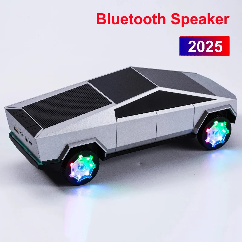 Car Accessories Amazon - 2026年型サイバートラック車型ワイヤレスBluetoothスピーカー、ステレオサウンド、重低音ウーファー、HiFiミュージック、アクティブUSB、TF、AUX、FM、BT、RGB、おもちゃ、ギフト