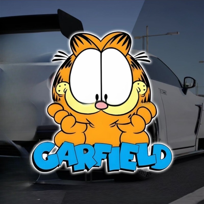クリエイティブな漫画風のかわいいガーフィールドの車用ステッカ - Car Accessories Toy のレビューと価格