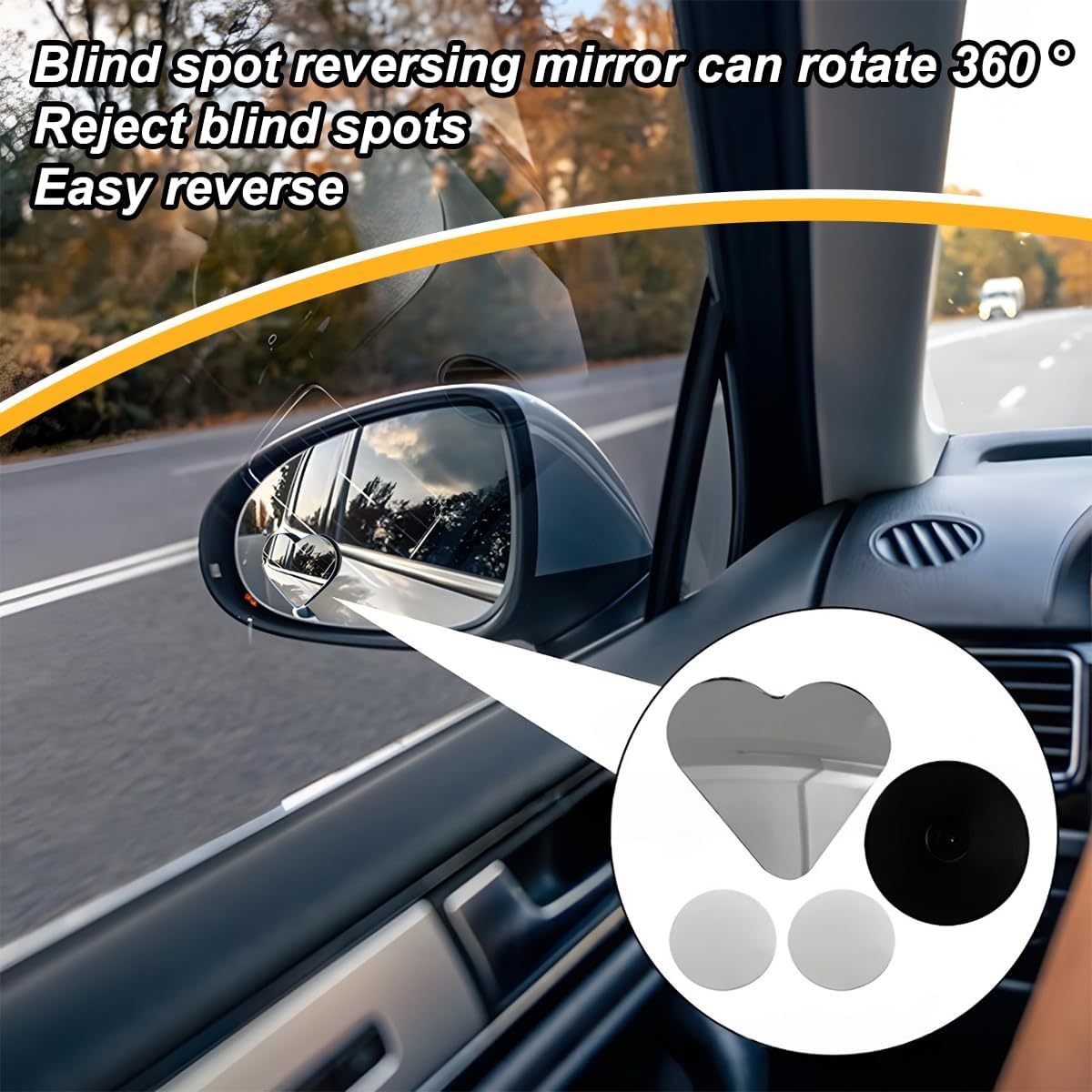 車の死角用バックミラー、安全性強化、ユニバーサル粘着式サイド - Car Blind Spot Mirror のレビューと価格