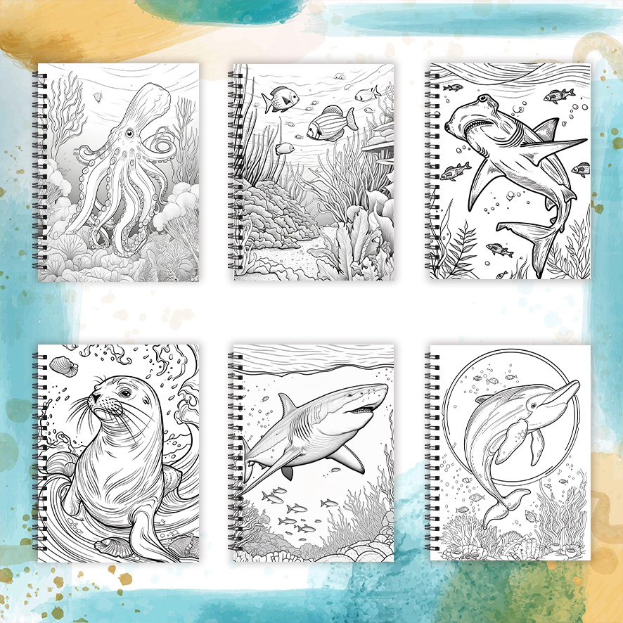 塗り絵 - 8.3 x 11.2インチ、鮮やかな海洋動物の塗 - Car Accessories Gift Ideas のレビューと価格