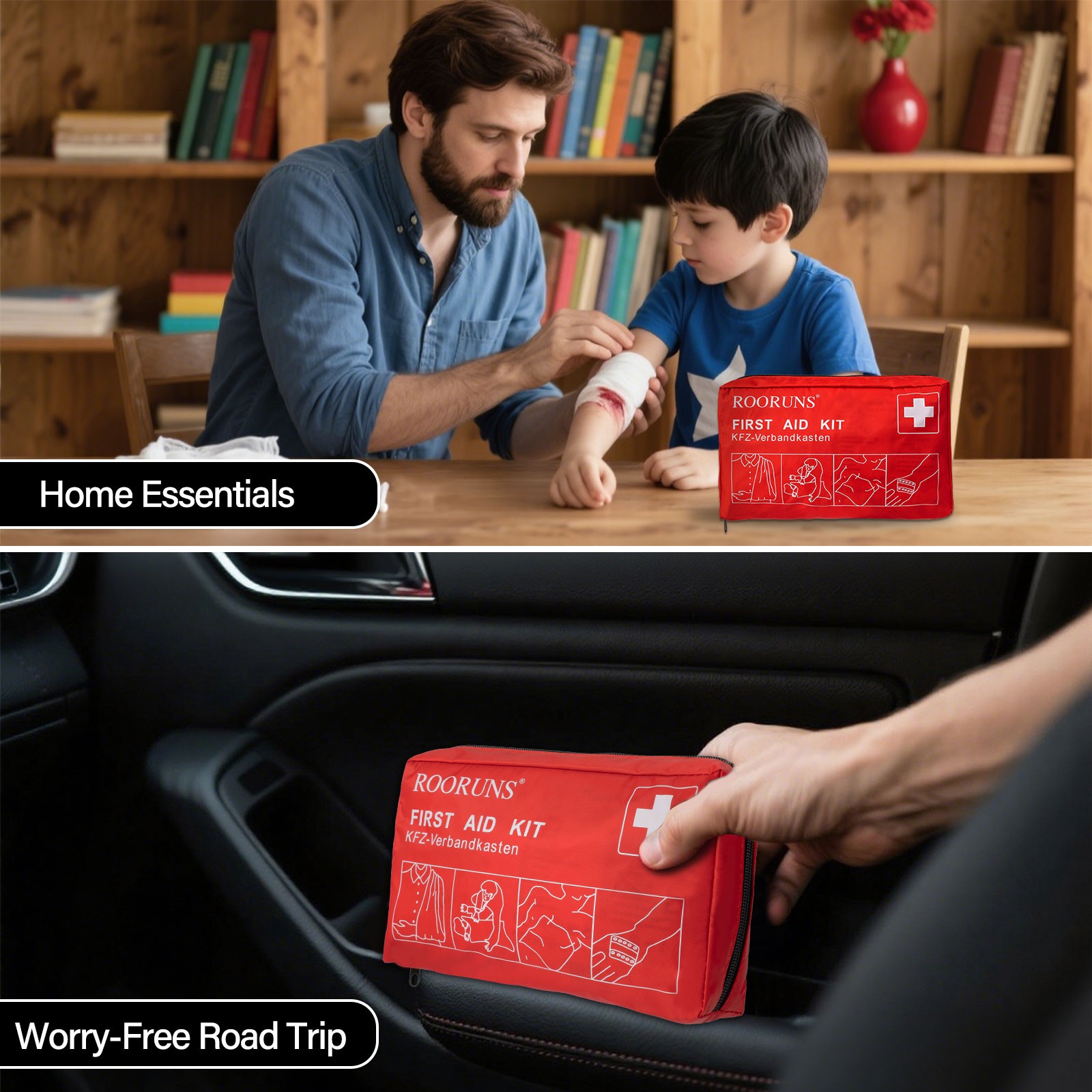 旅行必需品 救急キット 41点入り 赤色 車載用救急セット  - Car Accessories For Elderly のレビューと価格