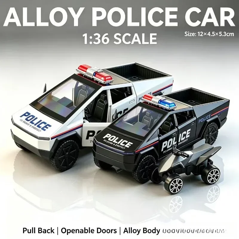 新製品：1/36スケールの警察用ピックアップトラック合金製モ - Car Accessories Toy のレビューと価格