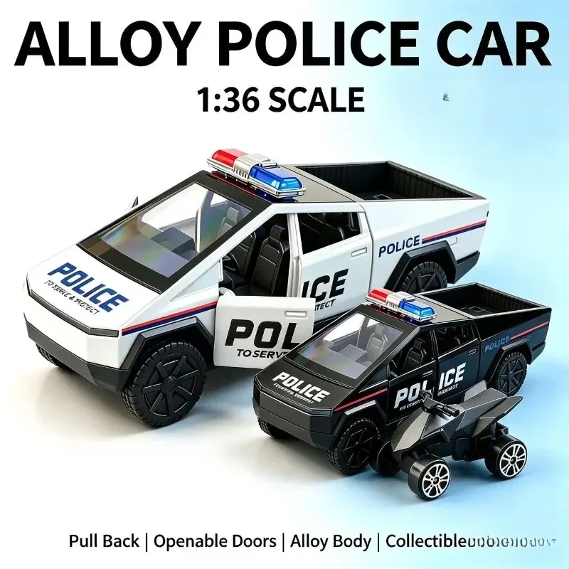 新製品：1/36スケールの警察用ピックアップトラック合金製モ - Car Accessories Toy のレビューと価格