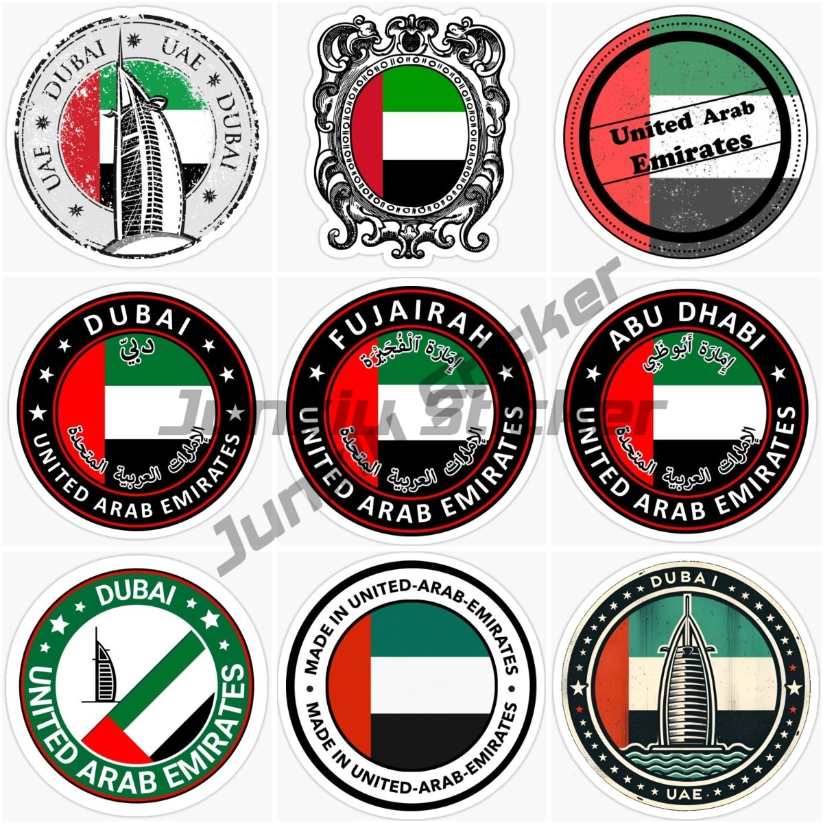 UAE ドバイ円形国旗エンブレムとバッジオートバイ車の窓デカ - Car Accessories Dubai のレビューと価格