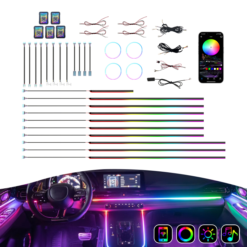 売上No.1 車用アンビエントライトキット 18in1/10 - Led Interior Ambient Light のレビューと価格