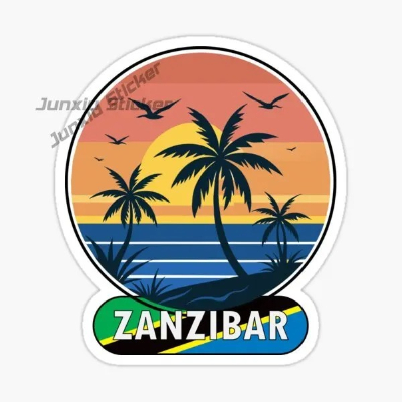 タンザニアザンジバル旗国家紋章ビニール自己粘着車ステッカーカ - Car Accessories Zanzibar のレビューと価格