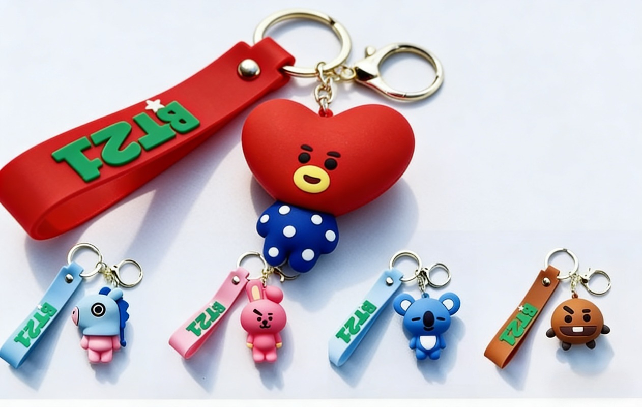 新しいBT21コヤRJシューキークッキータタチミーマンキーホ - Car Accessories To Buy のレビューと価格