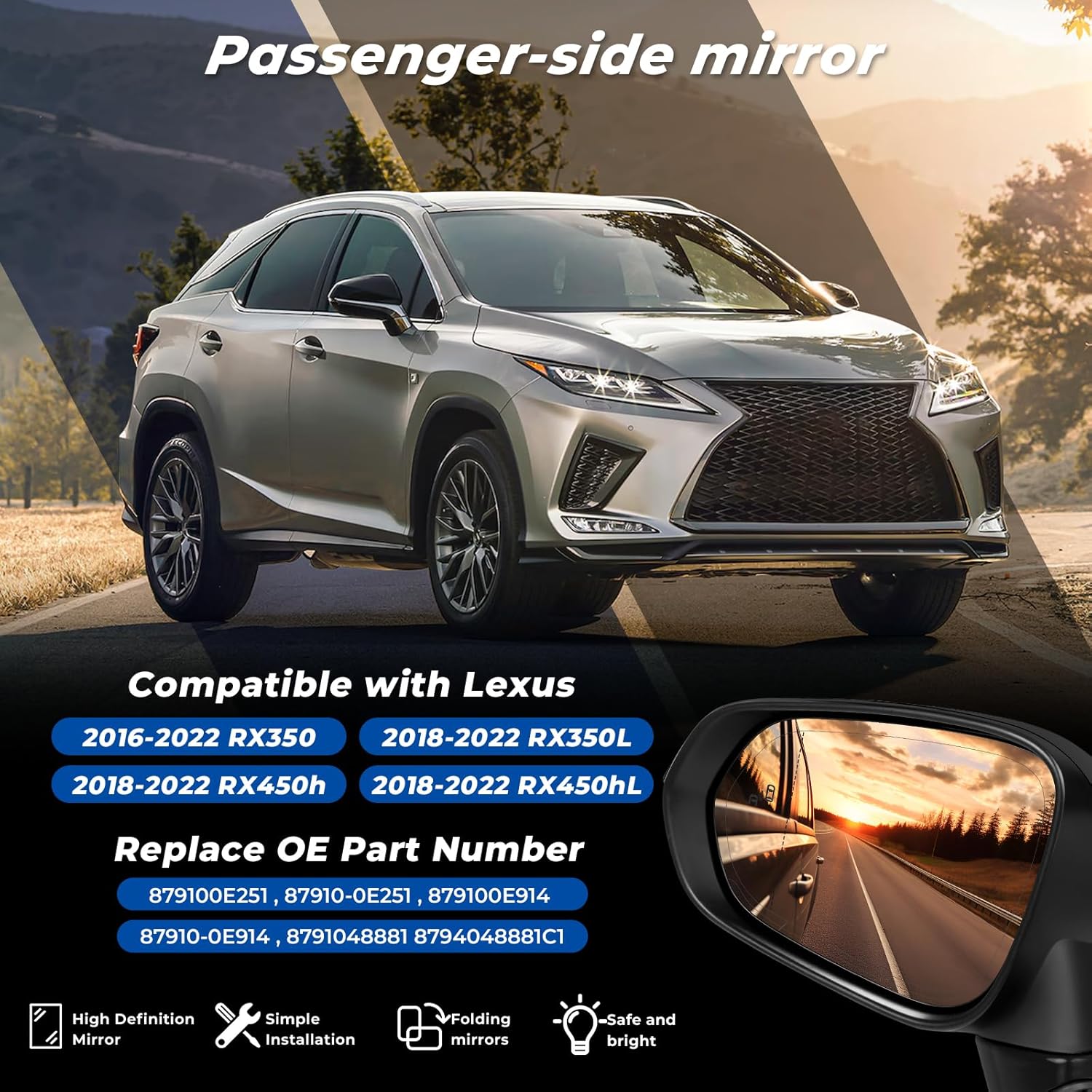 左車バックミラー レクサス RX350 2016-2022  - Car Blind Spot Mirror のレビューと価格