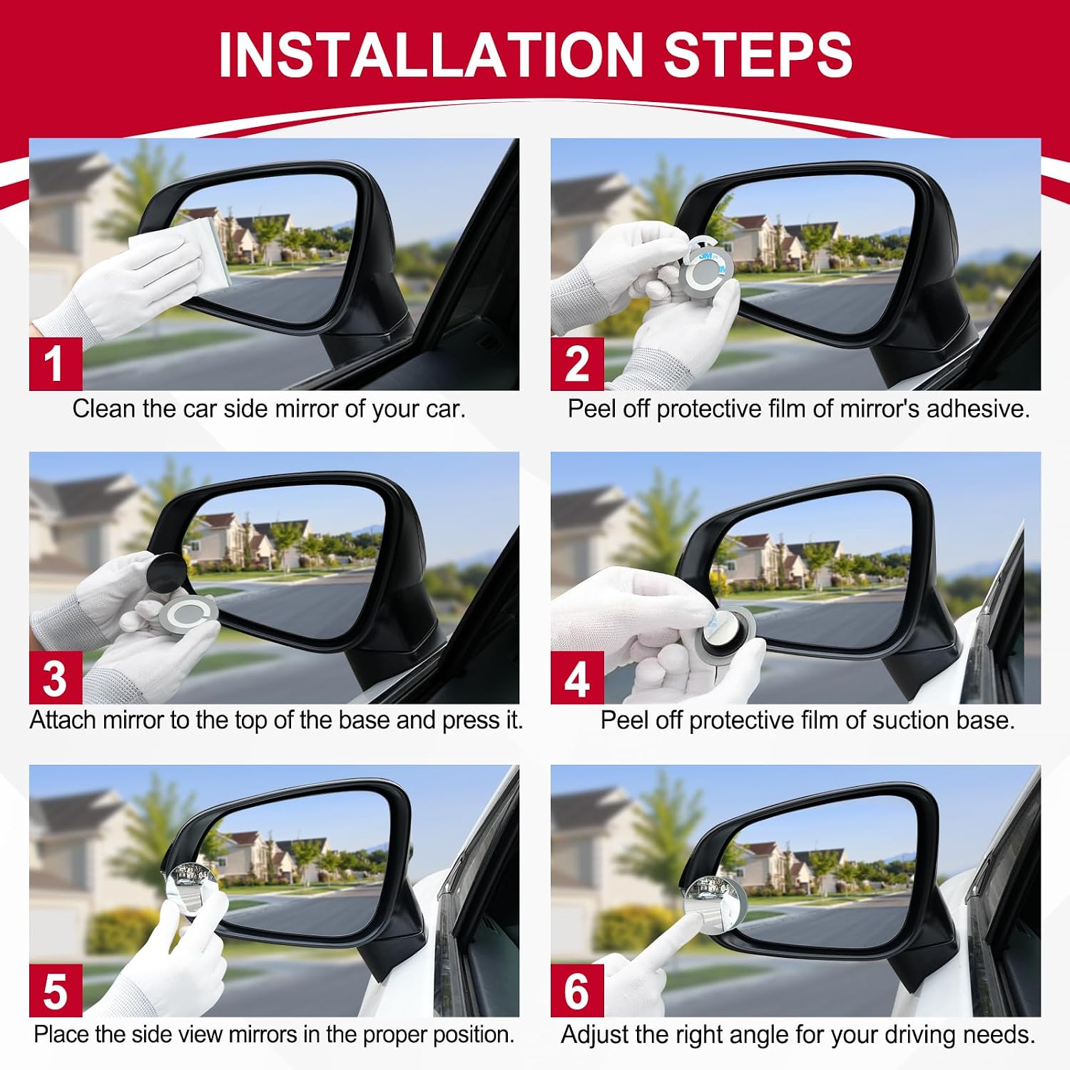 ブラインドスポットミラー、丸型HDガラスフレームレス凸面リア - Car Blind Spot Mirror のレビューと価格