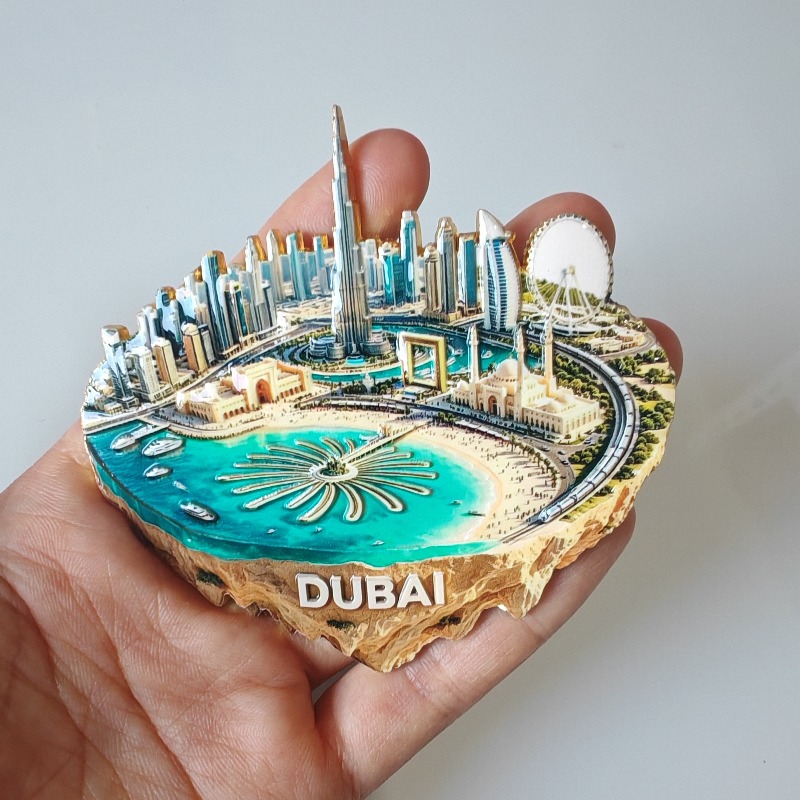 ドバイ冷蔵庫マグネット金属合金素材ブルジュ・ハリファタワーブ - Car Accessories Dubai のレビューと価格