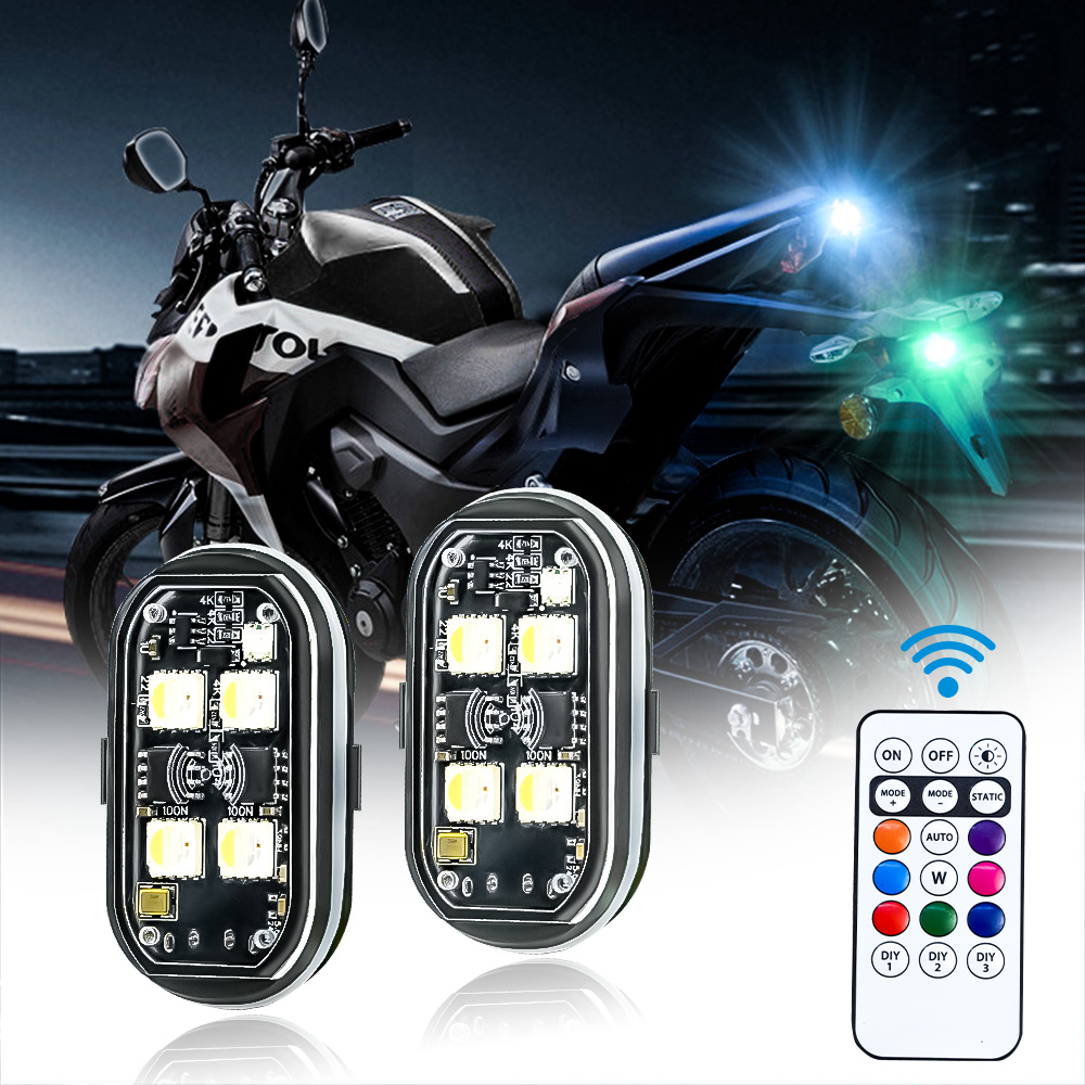 2個のRGB車アンビエントライト、リモコン付き変色車装飾ライ - Led Interior Ambient Light のレビューと価格