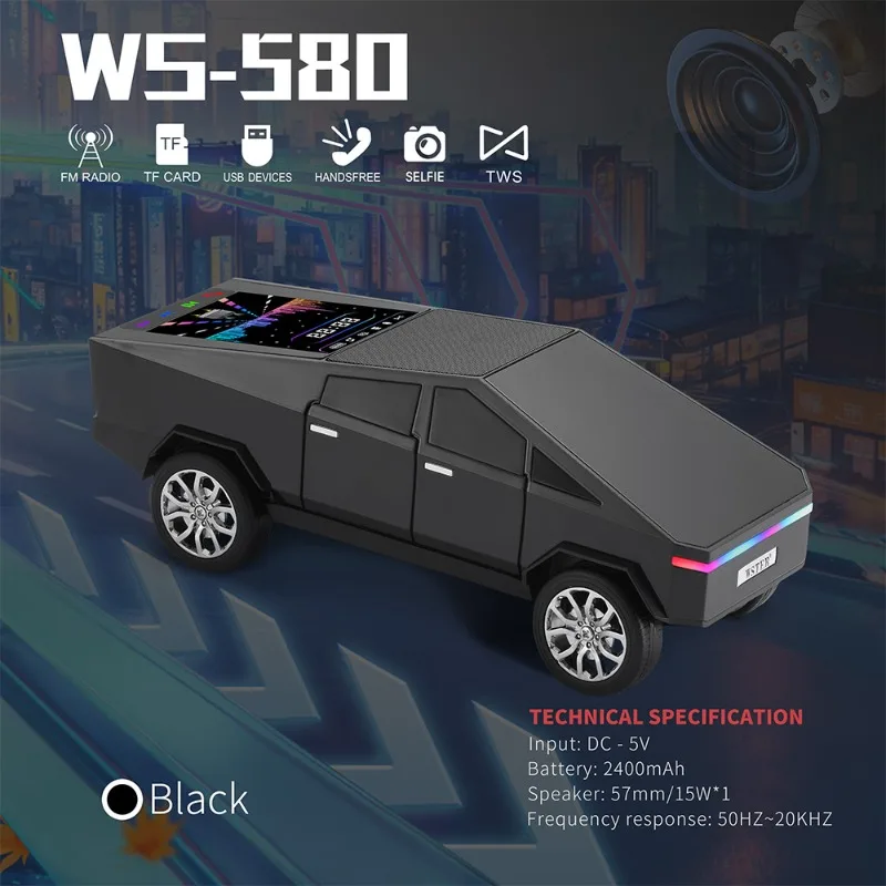 WS-580 ワイヤレス Bluetooth スピーカー車の - Car Accessories Amazon のレビューと価格