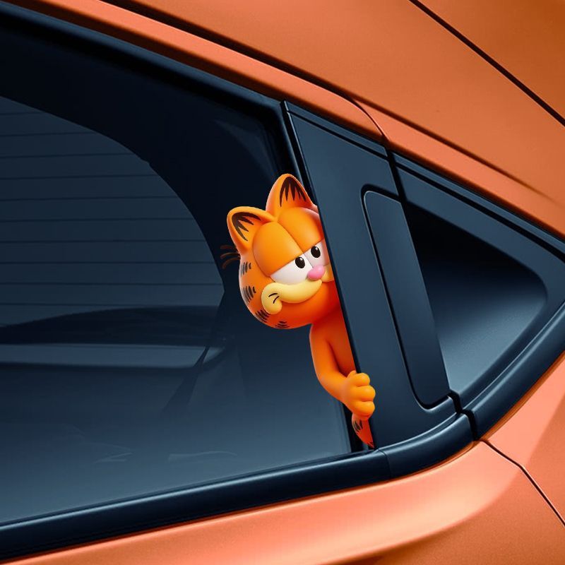 ガーフィールドアニメ漫画かわいい面白い密かに観察しているステ - Car Accessories To Buy のレビューと価格
