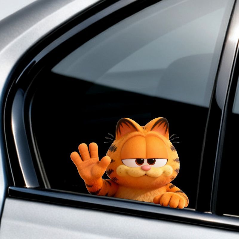 ガーフィールドアニメ漫画かわいい面白い密かに観察しているステ - Car Accessories To Buy のレビューと価格