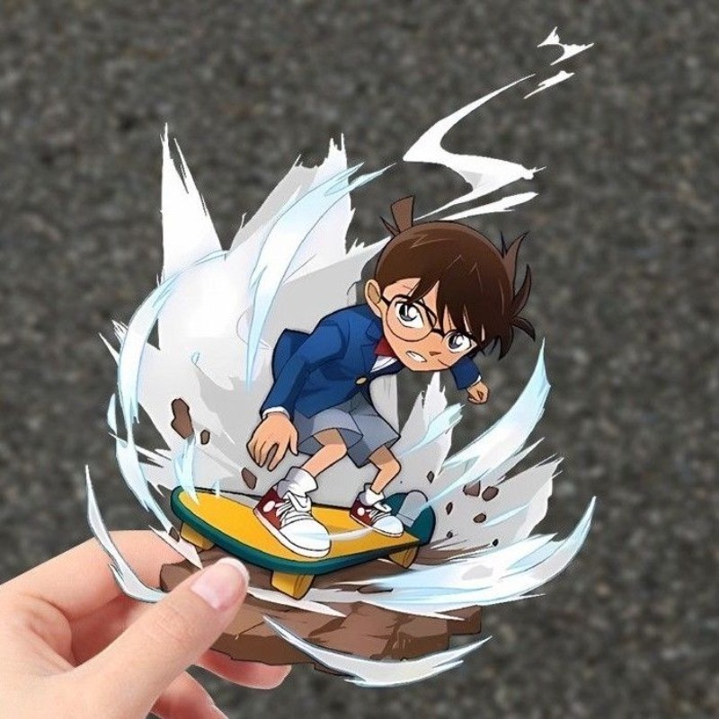 名探偵コナン漫画スケートボードステッカー、防水デカール、車、 - Car Accessories Toy のレビューと価格