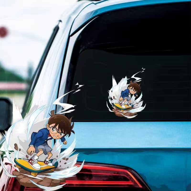 名探偵コナン漫画スケートボードステッカー、防水デカール、車、 - Car Accessories Toy のレビューと価格