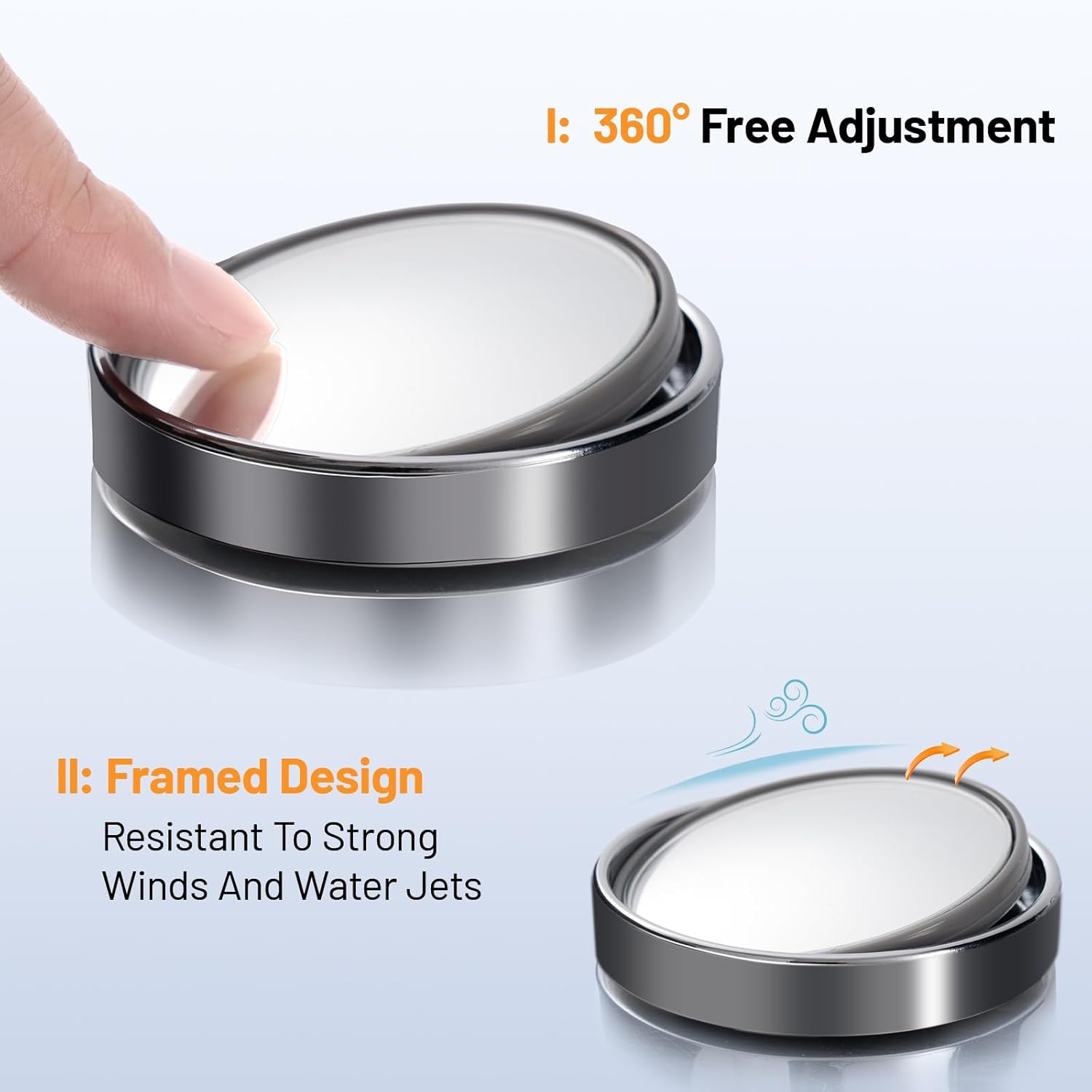 ワイルドオート ラウンドブラインドスポットミラー、HDガラス - Car Blind Spot Mirror のレビューと価格