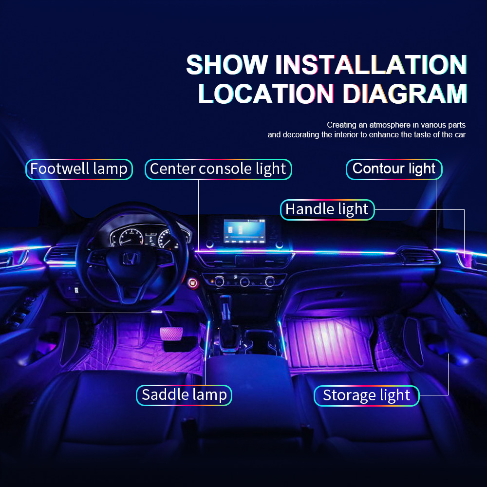 6/10/14/18インチ 1 LEDアクリル製車内雰囲気ラ - Led Interior Ambient Light のレビューと価格