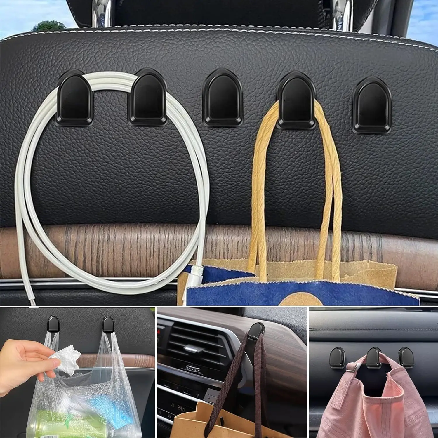 ミニカーフック 車内収納ホルダー USBケーブル ヘッドホン - Car Accessories To Buy のレビューと価格
