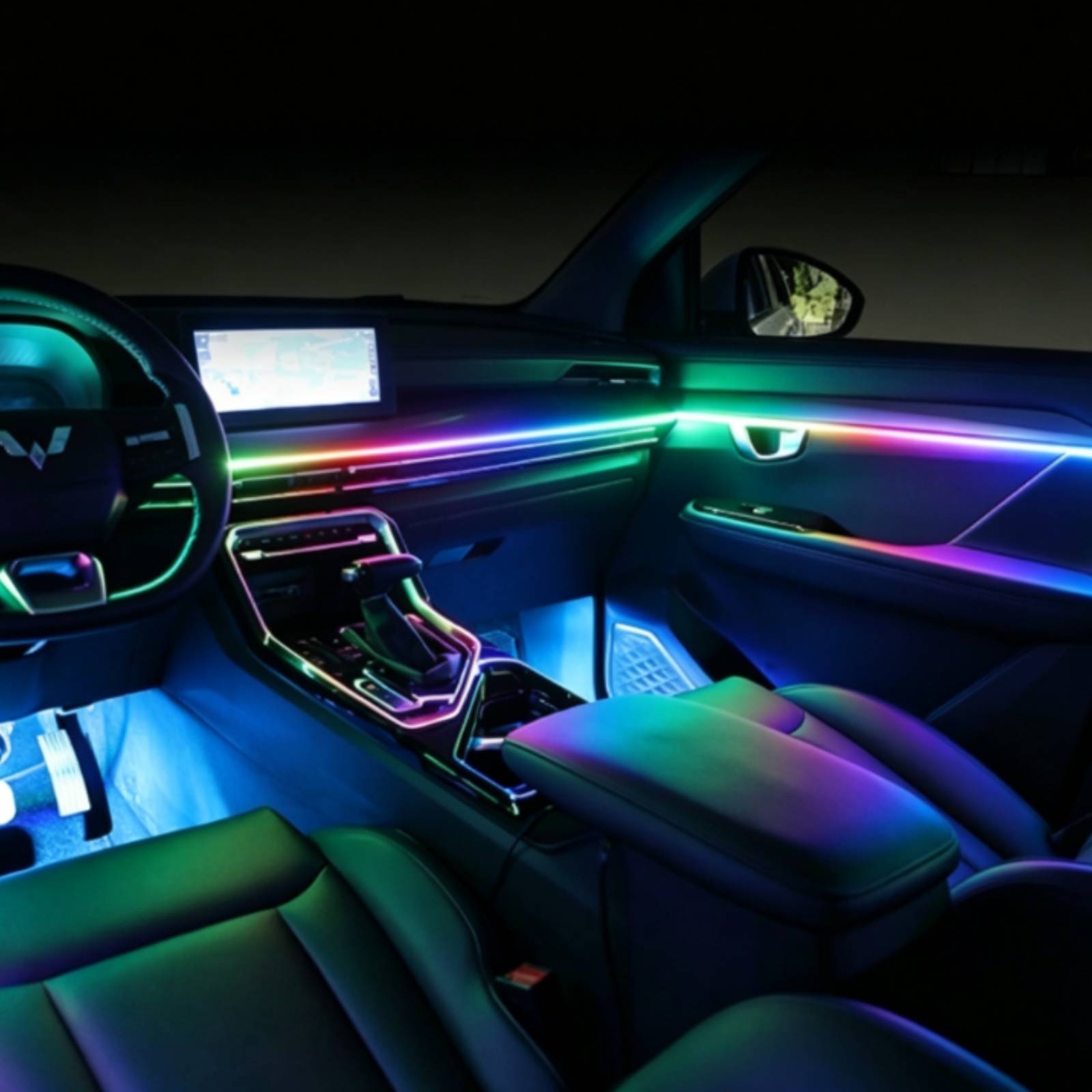 6個入りアクリル製車内LEDライト、アプリ制御式車内雰囲気照 - Led Interior Ambient Light のレビューと価格